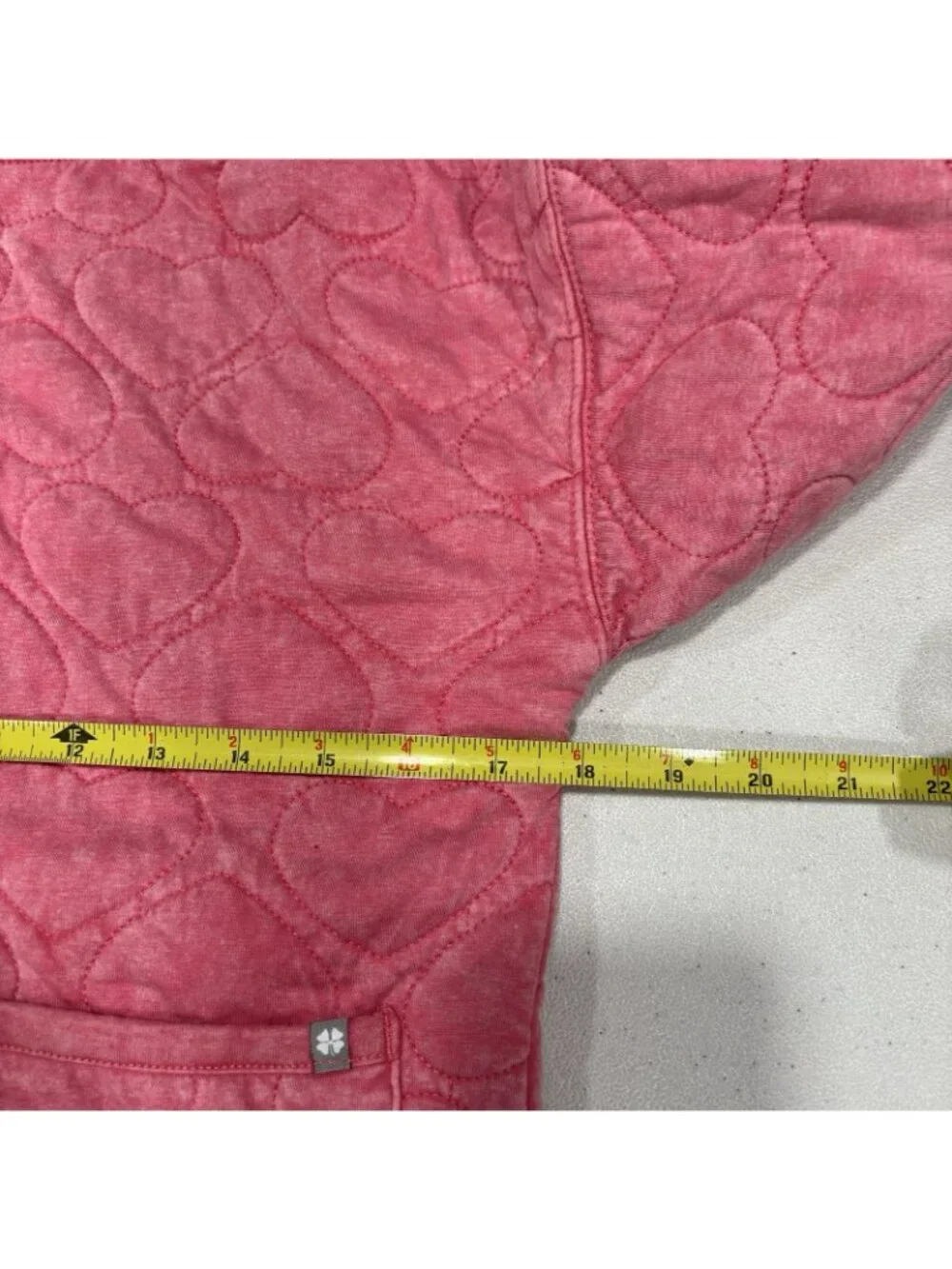 Lucky Brand Heart Quilted Pink Full Zip Hooded Jacket Size L 14/16